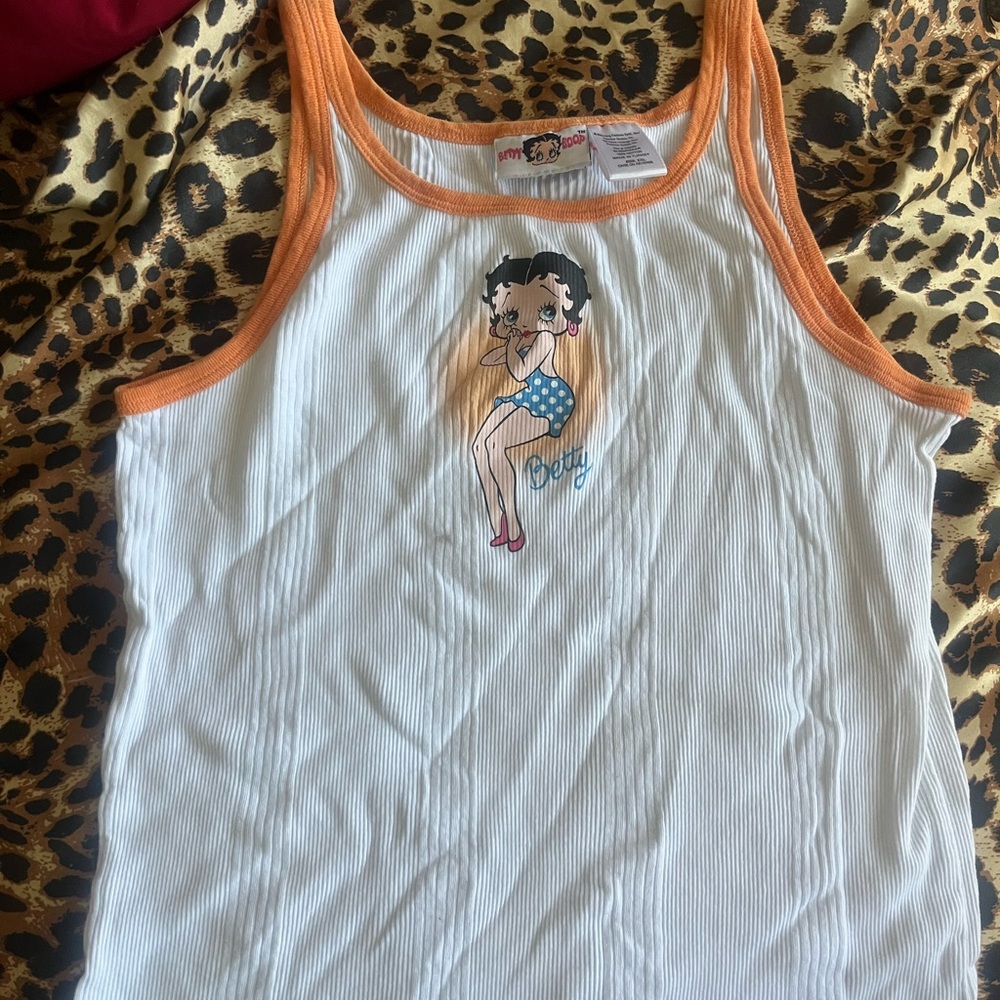 Betty Boop White and Orange Tank Top